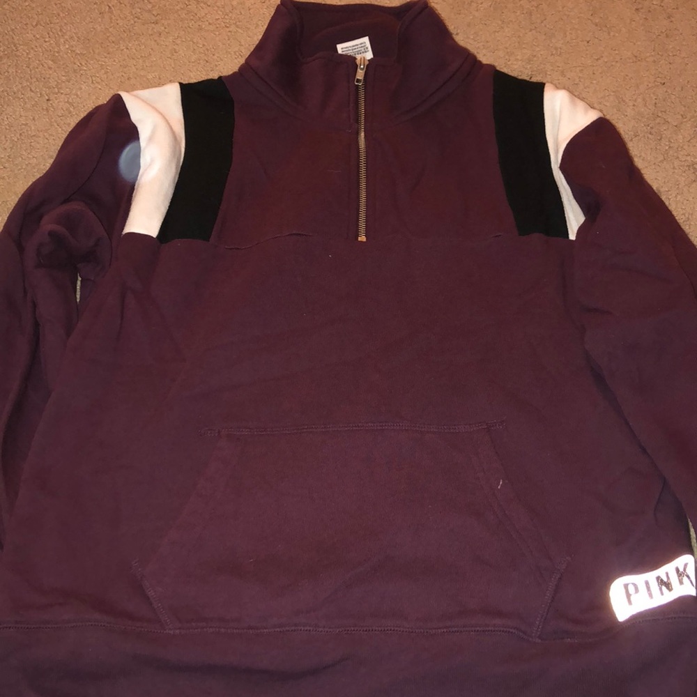 PINK maroon crew neck